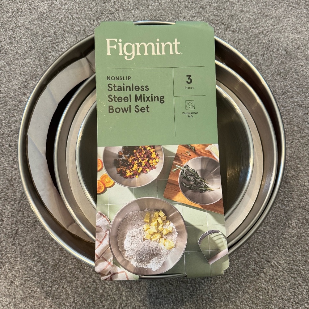 Figment Stainless Steel nonslip Mixing Bowl set